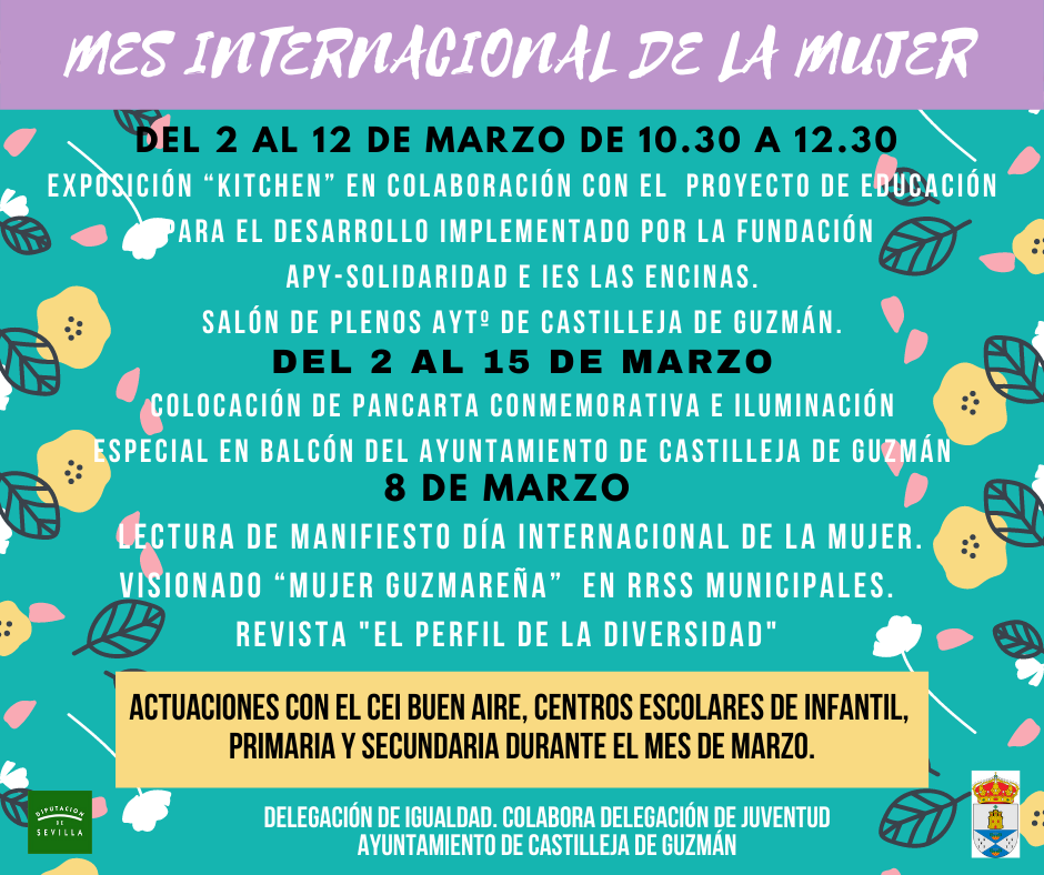CARTEL GUZMÁN ACTOS DIA INTERNACIONAL DE LA MUJER