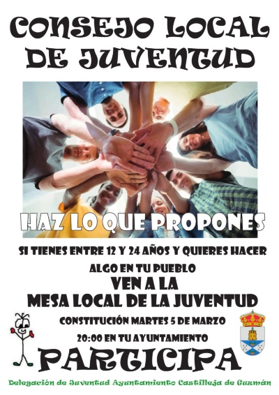 Cartel mesa Local de la Juventud